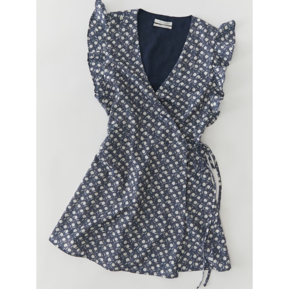UO Jersey Ruffle mini wrap dress
